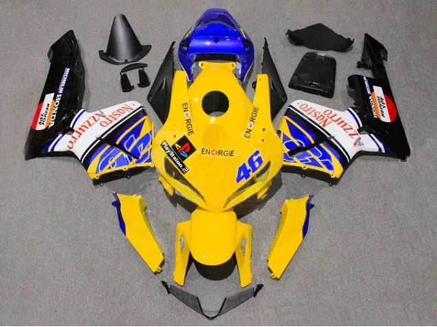 2005-2006 Honda CBR600RR Motorcycle Fairings - Yellow Blue White Nastro Azzurro 46 UK