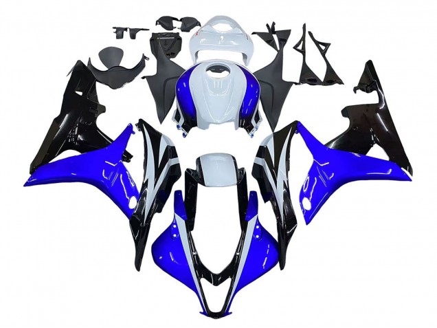 2007-2008 Honda CBR600RR Motorcycle Fairing - White Blue Glossy Black UK