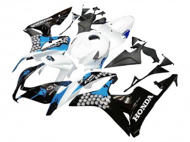 Best 2007-2008 Honda CBR600RR Motorcycle Fairings - White Light Blue Glossy Black UK