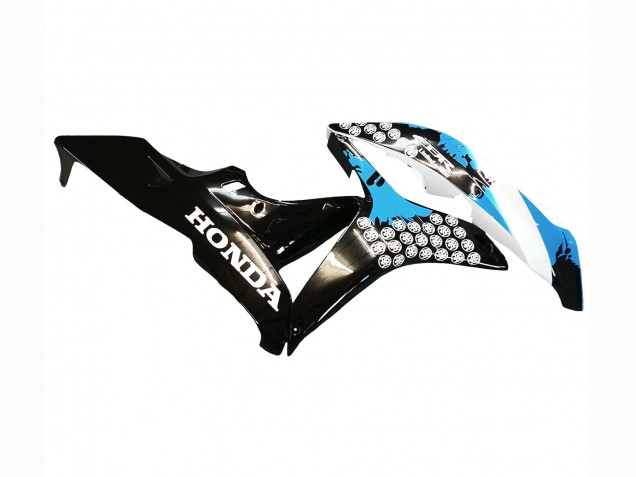2007-2008 Honda CBR600RR Motorcycle Fairings - White Light Blue Glossy Black UK
