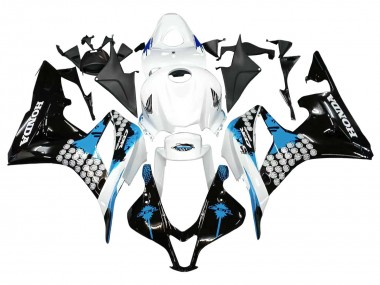 Best 2007-2008 Honda CBR600RR Motorcycle Fairings - White Light Blue Glossy Black UK