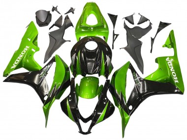 Best 2007-2008 Honda CBR600RR Motorcycle Fairing Kits - Green Glossy Black UK