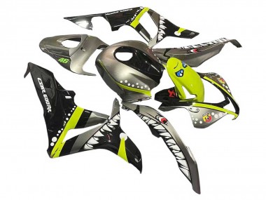 Best 2007-2008 Honda CBR600RR Motorcycle Fairings - Grey Fluorescent Yellow Shark UK