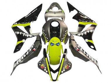 Best 2007-2008 Honda CBR600RR Motorcycle Fairings - Grey Fluorescent Yellow Shark UK
