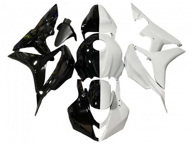 2007-2008 Honda CBR600RR Motorcycle Fairings - White Glossy Black Split UK