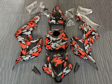 Best 2007-2008 Honda CBR600RR Motorcycle Fairings - Red Grey Camouflage UK