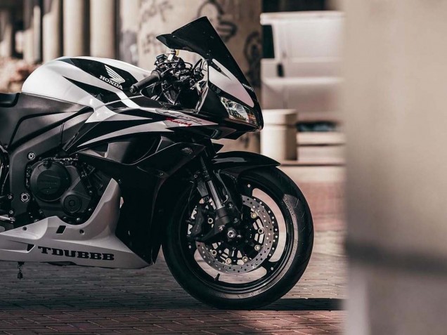 2007-2008 Honda CBR600RR Motorcycle Fairings - White Black Racing UK
