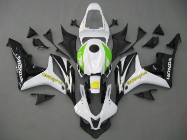 Best 2007-2008 Honda CBR600RR Motorcycle Fairings - White Green Yellow Glossy Black Hannspree UK
