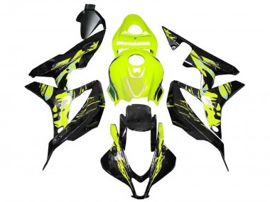 Best 2007-2008 Honda CBR600RR Motorcycle Fairings - Yellow Glossy Black UK