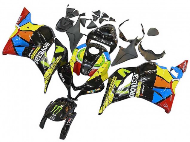 2009-2012 Honda CBR600RR Motorcycle Fairings - Black Multicolor MoviStar UK