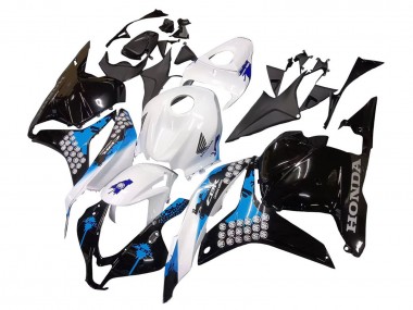 Best 2009-2012 Honda CBR600RR Motorcycle Fairings Kit - White Blue Glossy Black UK