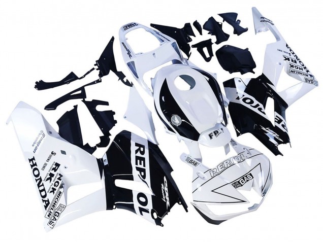 2013-2023 Honda CBR600RR Motorcycle Fairings - White Glossy Black Repsol UK