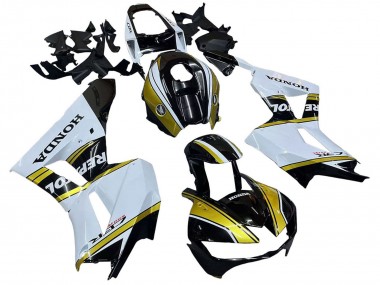 Best 2013-2023 Honda CBR600RR Motorcycle Fairings - White Gold Glossy Black Repsol UK