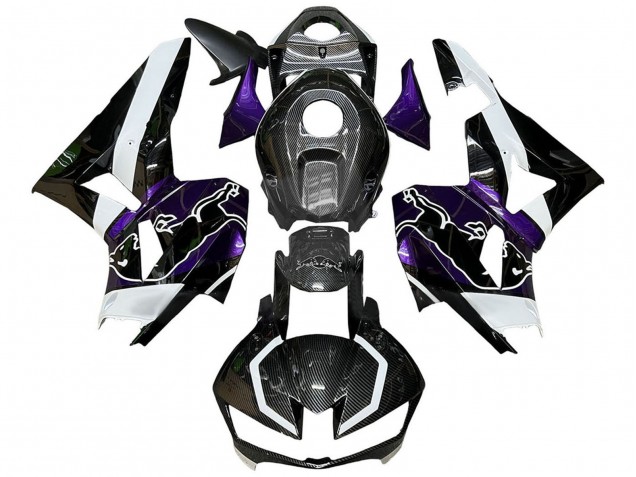 2013-2023 Honda CBR600RR Motorcycle Fairings - Black Carbon Fiber White Purple Red Bull UK