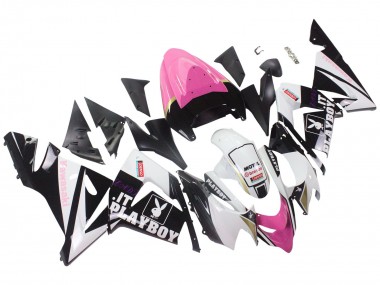 Best 2004-2005 Kawasaki ZX10R Motorcycle Fairings - Black Pink White Playboy Motul UK
