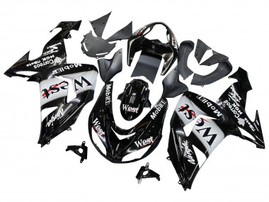 Best 2006-2007 Kawasaki ZX10R Motorcycle Fairings - Glossy Black White West UK