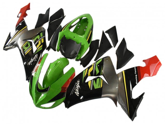 2006-2007 Kawasaki ZX10R Motorcycle Fairings - Green Grey Red Black Yellow UK