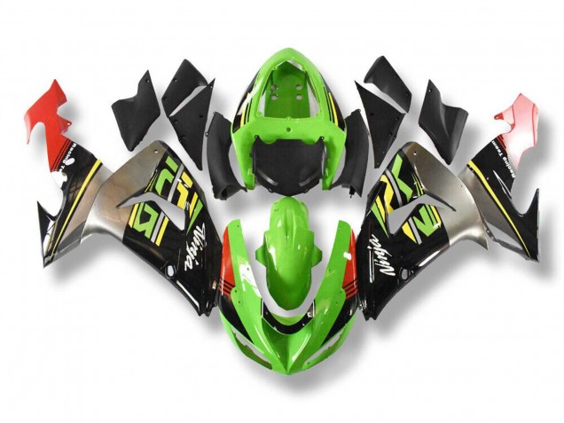 2006-2007 Kawasaki ZX10R Motorcycle Fairings - Green Grey Red Black Yellow UK