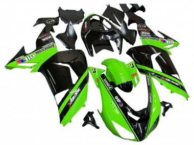 Best 2006-2007 Kawasaki ZX10R Motorcycle Fairings - Green Black Elf Touch4 3M UK
