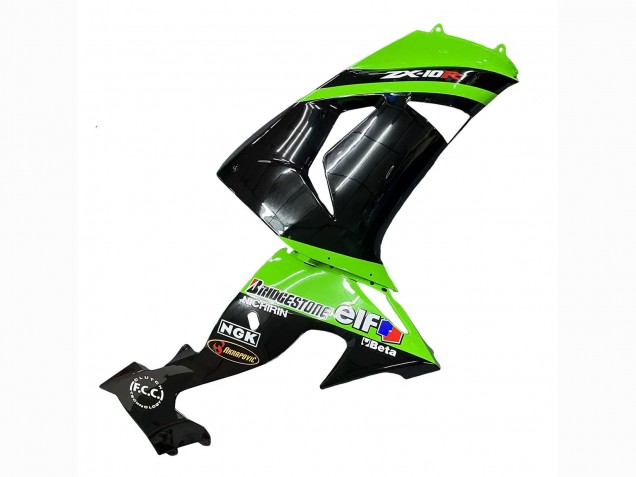 2006-2007 Kawasaki ZX10R Motorcycle Fairings - Green Black Elf Touch4 3M UK
