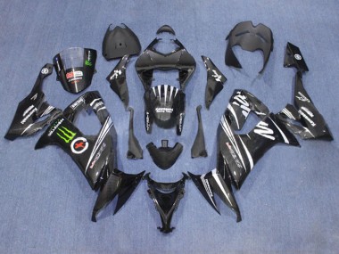 Best 2006-2007 Kawasaki ZX10R Motorcycle Fairings - Matte Black White Green Monster UK