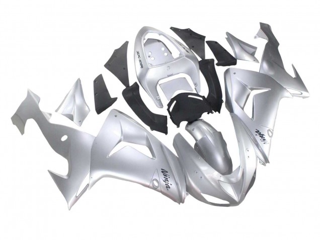 2006-2007 Kawasaki ZX10R Motorcycle Fairings - Silver Black Ninja UK