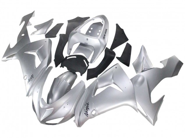 2006-2007 Kawasaki ZX10R Motorcycle Fairings - Silver Black Ninja UK