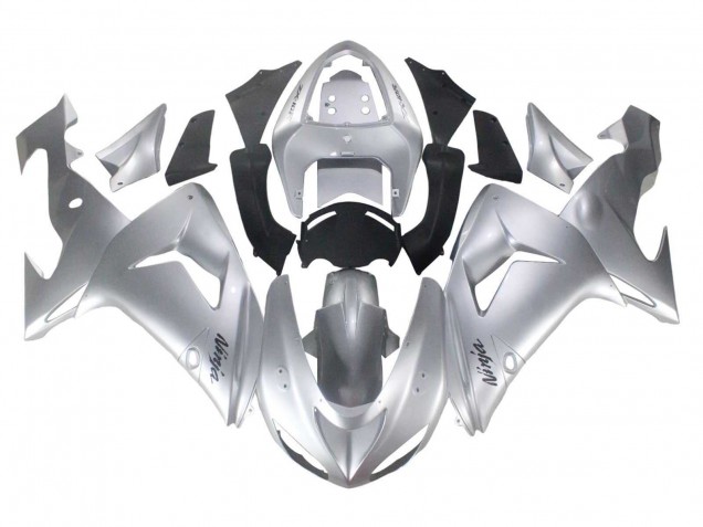 2006-2007 Kawasaki ZX10R Motorcycle Fairings - Silver Black Ninja UK