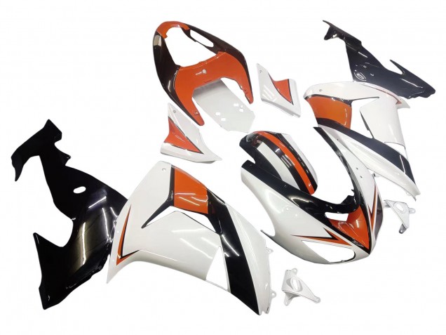 2006-2007 Kawasaki ZX10R Motorcycle Fairings - White Orange Black UK