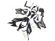 2008-2010 Kawasaki ZX10R Motorcycle Fairings - Glossy Black White Green Monster Elf UK