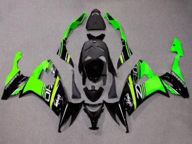 Best 2008-2010 Kawasaki ZX10R Motorcycle Fairings - Green White Glossy Black UK