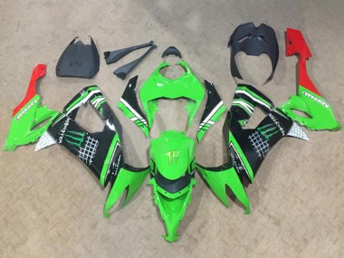 Best 2008-2010 Kawasaki ZX10R Motorcycle Fairings - Green White Black Red Monster UK