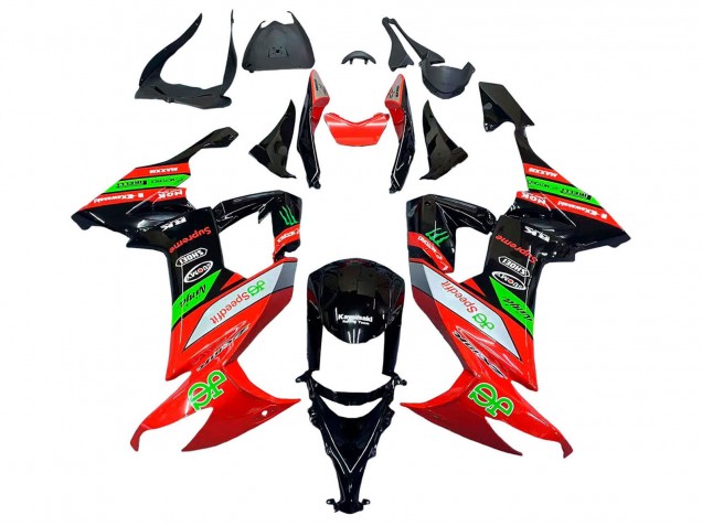 2008-2010 Kawasaki ZX10R Motorcycle Fairings - Red Green Black UK