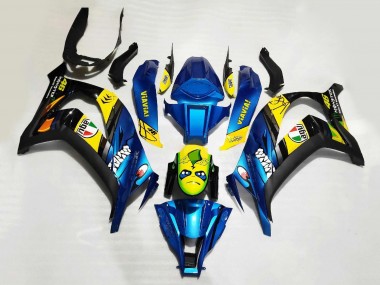Best 2008-2010 Kawasaki ZX10R Motorcycle Fairings - Blue Yellow Black Shark UK
