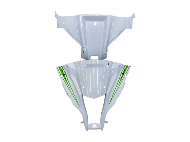 2011-2015 Kawasaki ZX10R Motorcycle Fairings - White Green Stripe Black Ninja UK