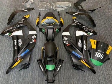 Best 2011-2015 Kawasaki ZX10R Motorcycle Fairings - Matte Black White Yellow Green Elf Trick Star Frtr 100 UK