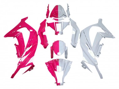 Best 2011-2015 Kawasaki ZX10R Motorcycle Fairings - Pink White Split UK