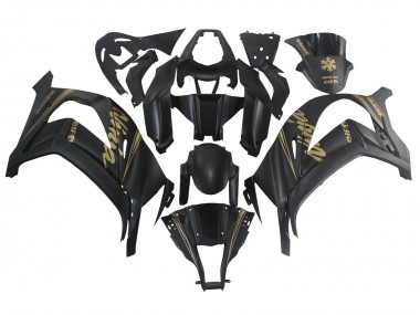 Best 2011-2015 Kawasaki ZX10R Motorcycle Fairings - Matte Black Gold Snow Elf UK