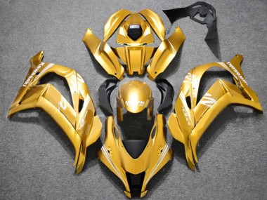 Best 2016-2020 Kawasaki ZX10R Motorcycle Fairings - Gold White UK
