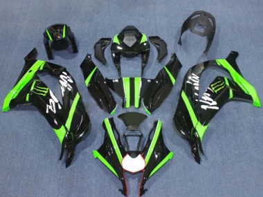 Best 2016-2020 Kawasaki ZX10R Motorcycle Fairings - Glossy Black Green Monster UK