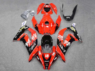 Best 2016-2020 Kawasaki ZX10R Motorcycle Fairings - Red Glossy Black White Monster 18 UK