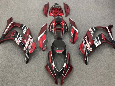 Best 2016-2020 Kawasaki ZX10R Motorcycle Fairings - Maroon Red White Glossy Black UK