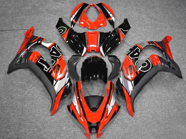 2016-2020 Kawasaki ZX10R Motorcycle Fairings - Red Silver Glossy Black UK