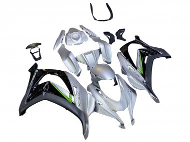 Best 2016-2020 Kawasaki ZX10R Motorcycle Fairing - Silver Green Black UK