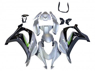 Best 2016-2020 Kawasaki ZX10R Motorcycle Fairing - Silver Green Black UK