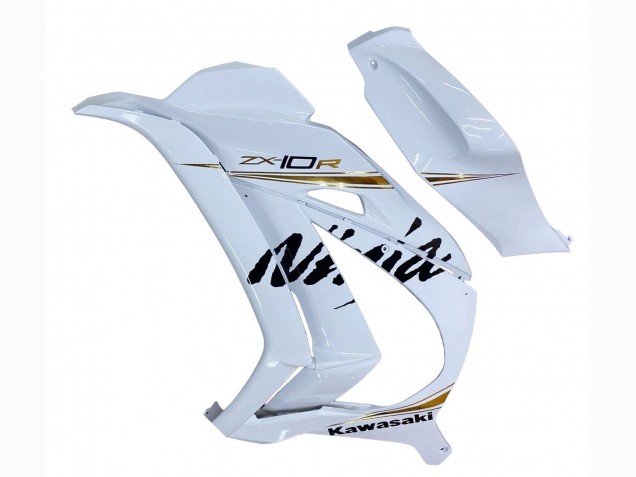 2016-2020 Kawasaki ZX10R Motorcycle Fairings - White Gold Black UK