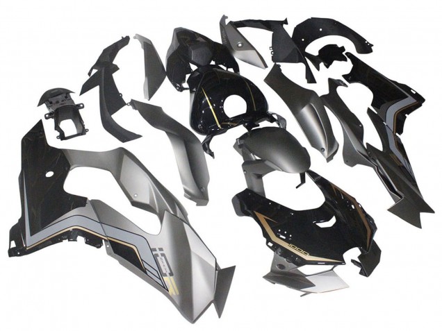 2021-2025 Kawasaki ZX10R Motorcycle Fairings - Black Grey Gold UK