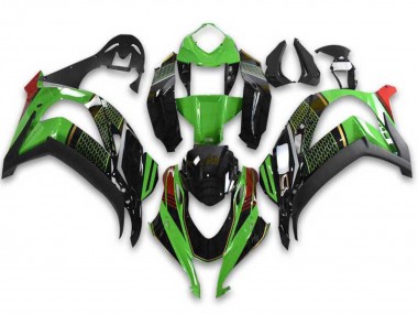 Best 2021-2025 Kawasaki ZX10R Motorcycle Fairings - Green Black Red Honeycomb UK