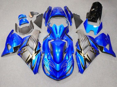 Best 2006-2011 Kawasaki ZX14R ZZR1400 Motorcycle Fairings - Blue Grey UK