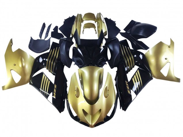 2006-2011 Kawasaki ZX14R ZZR1400 Motorcycle Fairings - Gold Black UK